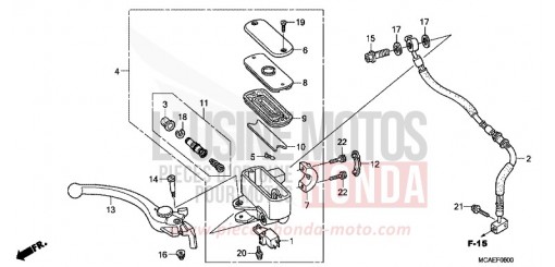 MAITRE-CYLINDRE DE FREIN AVANT CYLINDRE GL1800E de 2014
